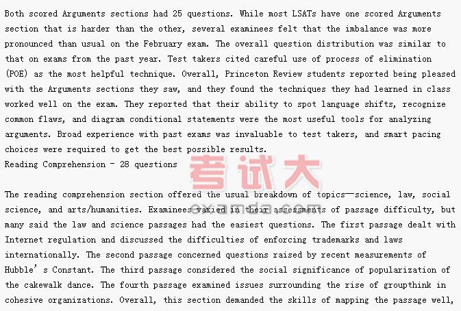 LSAT2006年02月考试简介