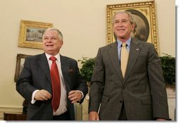 President Bush Meets with President Kaczynski, of the Republ