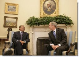 President Bush Welcomes President Ali Abdullah Saleh of Yeme